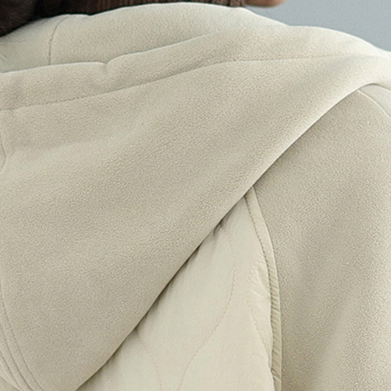 Buddha Stones Women's Long Sleeve Thickened Warm Hood Cotton Jacket With Pockets - image 6