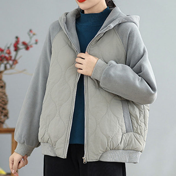 Buddha Stones Women's Long Sleeve Thickened Warm Hood Cotton Jacket With Pockets - image 13