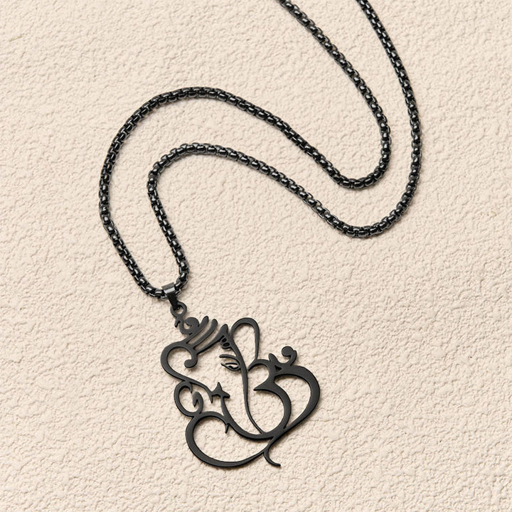 Buddha Stones Ganesh Elephant Stainless Steel Protection Necklace Pendant - image 17