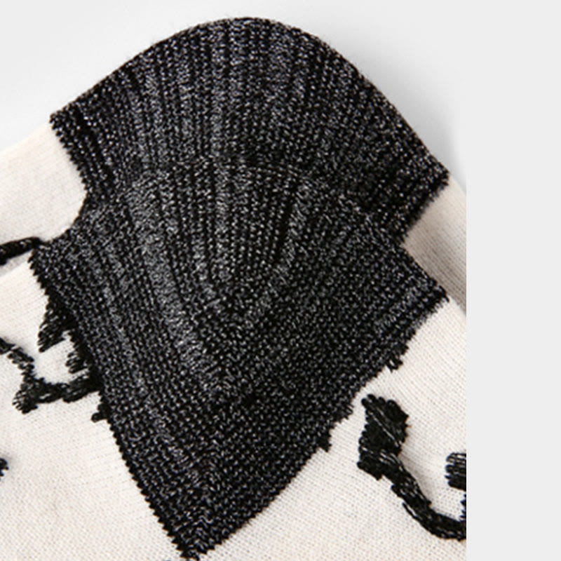 Buddha Stones Chinese Calligraphy Color Matching Pattern Micro Crew Women Cotton Socks - image 12