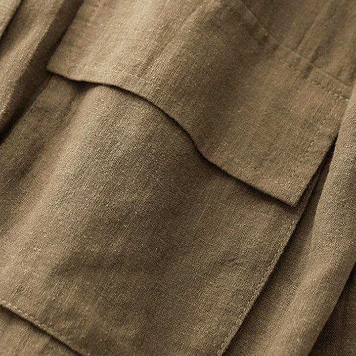 Buddha Stones Double‑Breasted Design Long Sleeve Women's Cotton Jacket With Pockets - image 3