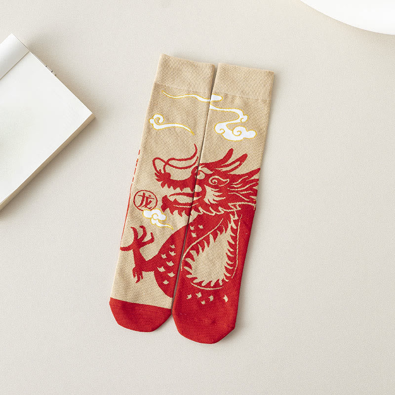 Buddha Stones Casual Red Dragon Cotton Quarter Men Women Unisex Socks - Big Dragon - One Size Fits Most (US 3.5-10.5，EU 36–44，UK/AU 3.5-10.5，Asia 23–28 cm) - image 0