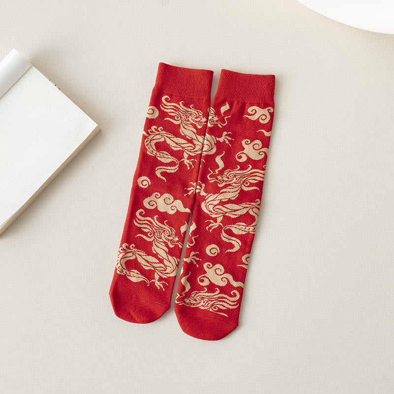Buddha Stones Casual Red Dragon Cotton Quarter Men Women Unisex Socks - Dragon - One Size Fits Most (US 3.5-10.5，EU 36–44，UK/AU 3.5-10.5，Asia 23–28 cm) - image 5