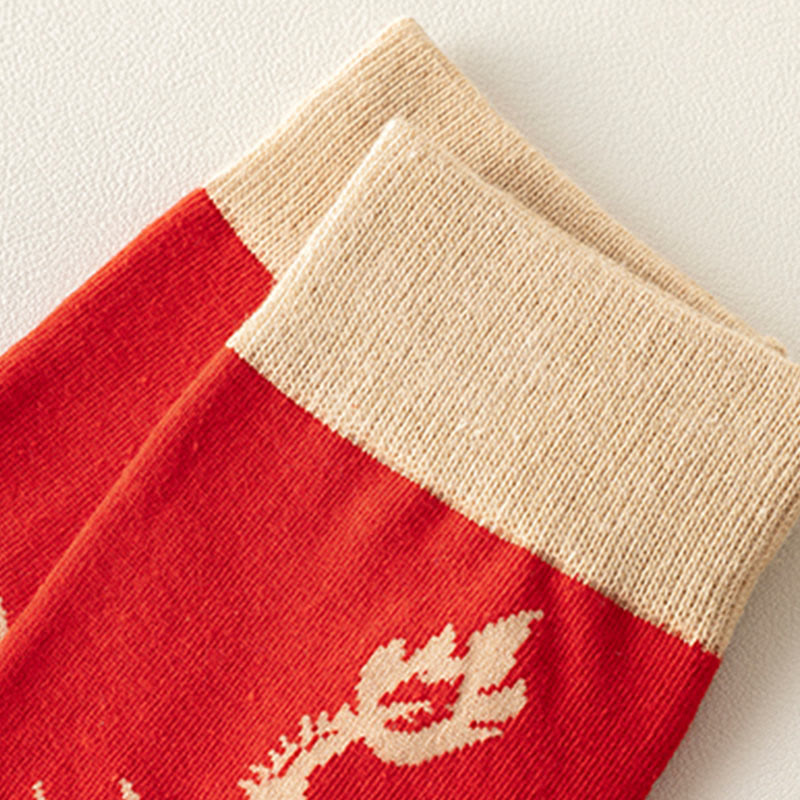 Buddha Stones Casual Red Dragon Cotton Quarter Men Women Unisex Socks - image 17