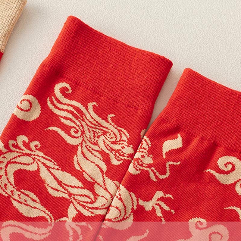 Buddha Stones Casual Red Dragon Cotton Quarter Men Women Unisex Socks - image 12