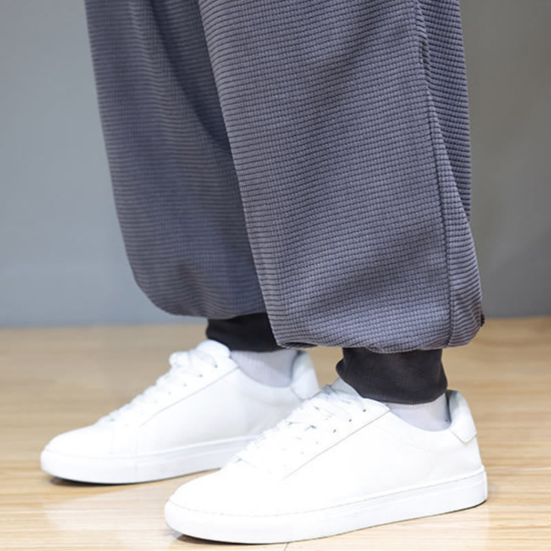 Buddha Stones Fall Plain Drawstring Simple Design Men's Harem Cotton Corduroy Pants With Pockets - image 19