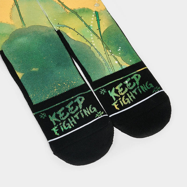 Buddha Stones Casual Beige Lotus Flowers Leaves Micro Crew Men Women Unisex Socks - image 3