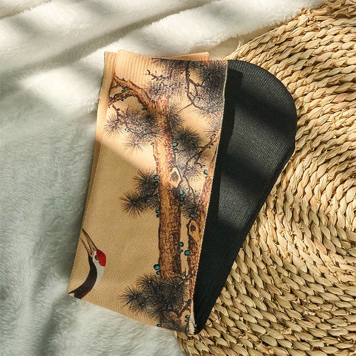 Buddha Stones Casual White Crane Pine Trees Mountains Micro Crew Men Women Unisex Socks - image 4