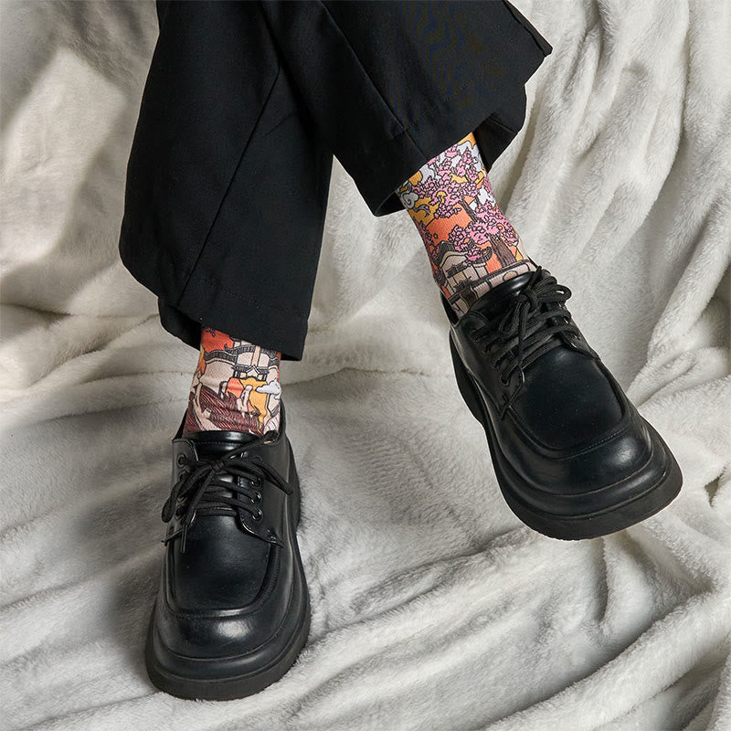 Buddha Stones Casual Dragon Clouds Sun Waves Micro Crew Men Women Unisex Socks - image 6