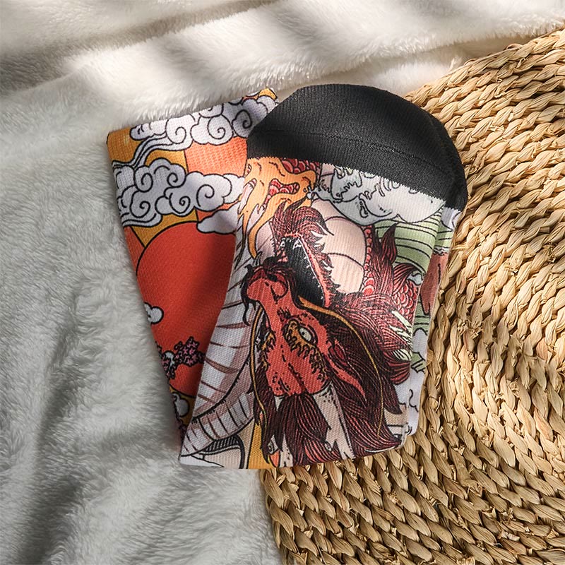 Buddha Stones Casual Dragon Clouds Sun Waves Micro Crew Men Women Unisex Socks - image 4