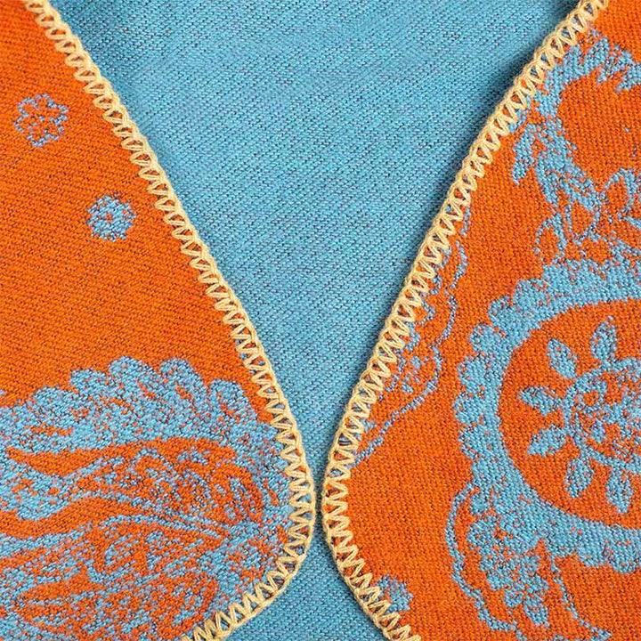 Buddha Stones Fall Winter Tibetan Paisley Pattern Shawl Thermal Cozy Unisex Scarf Wrap - image 3