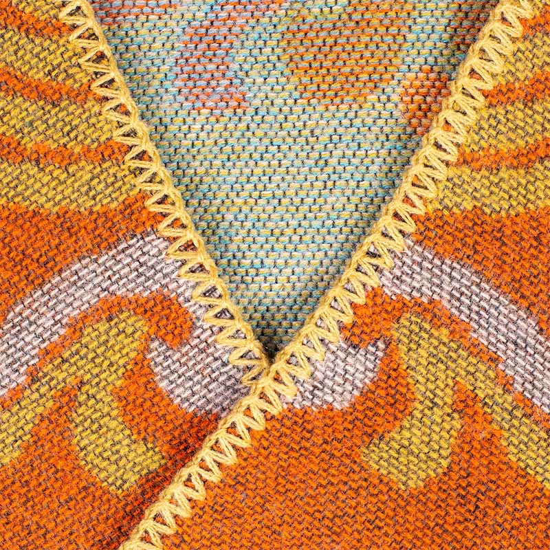 Buddha Stones Tibetan Open Front Auspicious Cloud Crane Pattern Unisex Cozy Scarf Shawl - image 1