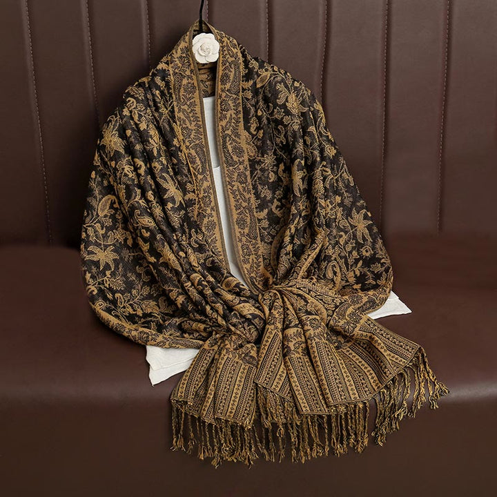 Buddha Stones Ethnic Daily Tibetan Paisley Pattern Tassel Cozy Scarf Shawl - image 13