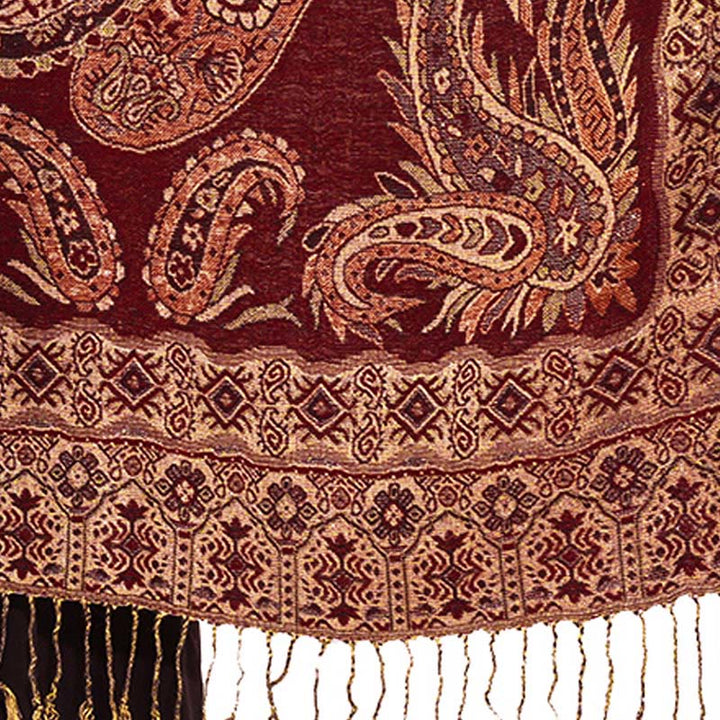Buddha Stones Bohemia Style Tibetan Paisley Floral Pattern Tassel Cozy Scarf Shawl - image 11