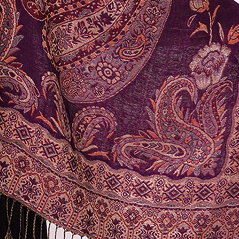 Buddha Stones Bohemia Style Tibetan Paisley Floral Pattern Tassel Cozy Scarf Shawl - image 18