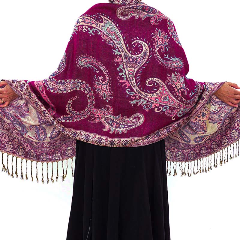 Buddha Stones Bohemia Style Tibetan Paisley Floral Pattern Tassel Cozy Scarf Shawl - image 22