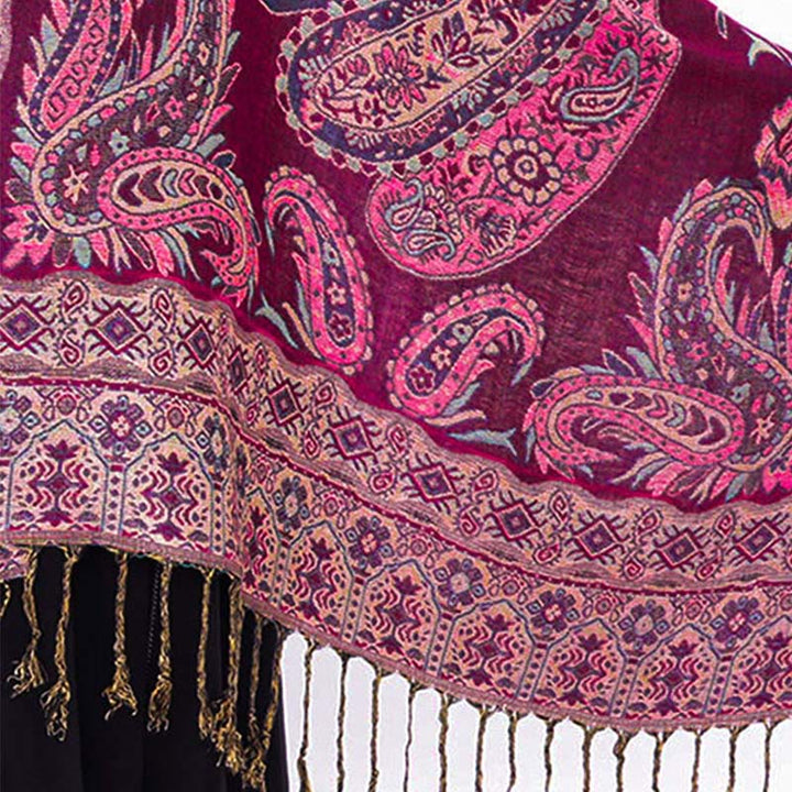 Buddha Stones Bohemia Style Tibetan Paisley Floral Pattern Tassel Cozy Scarf Shawl - image 23