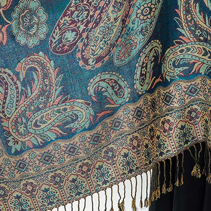 Buddha Stones Bohemia Style Tibetan Paisley Floral Pattern Tassel Cozy Scarf Shawl - image 14