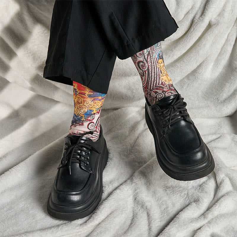 Buddha Stones Casual Whale Waves Sunset Micro Crew Men Women Unisex Socks - image 7