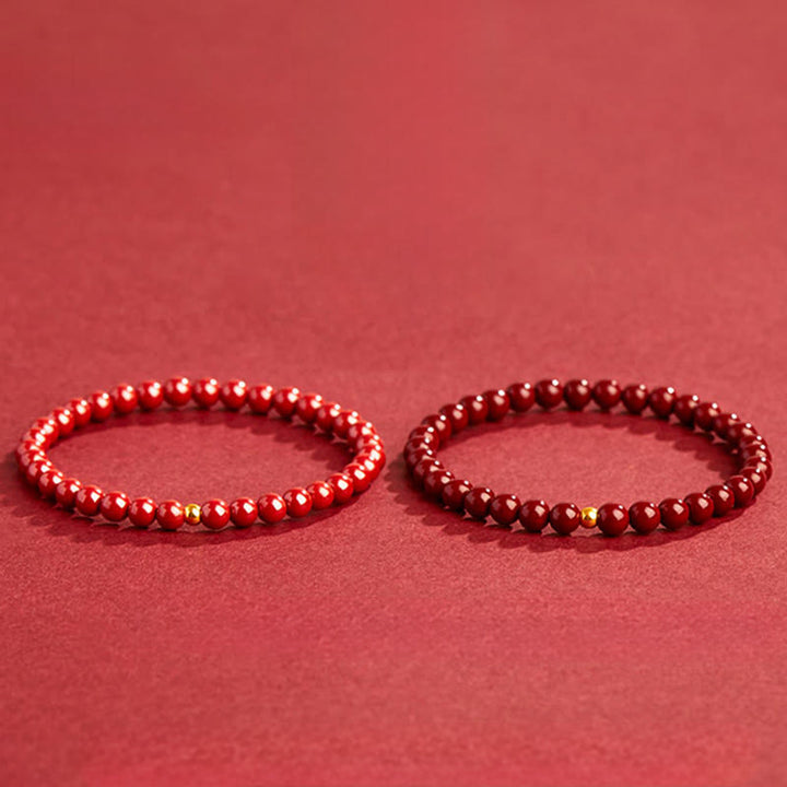 Buddha Stones Natural Cinnabar Amber Stone Calm Bracelet - image 4