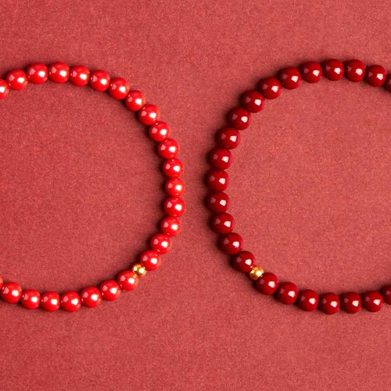 Buddha Stones Natural Cinnabar Amber Stone Calm Bracelet - image 5
