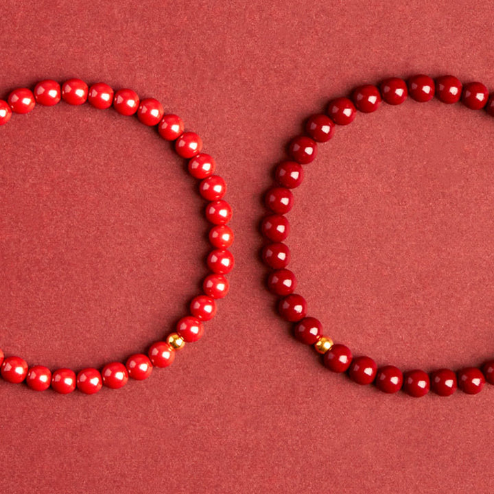 Buddha Stones Natural Cinnabar Amber Stone Calm Bracelet - image 5