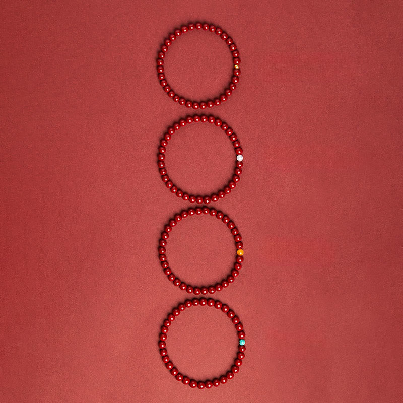 Buddha Stones Natural Cinnabar Amber Stone Calm Bracelet - image 6