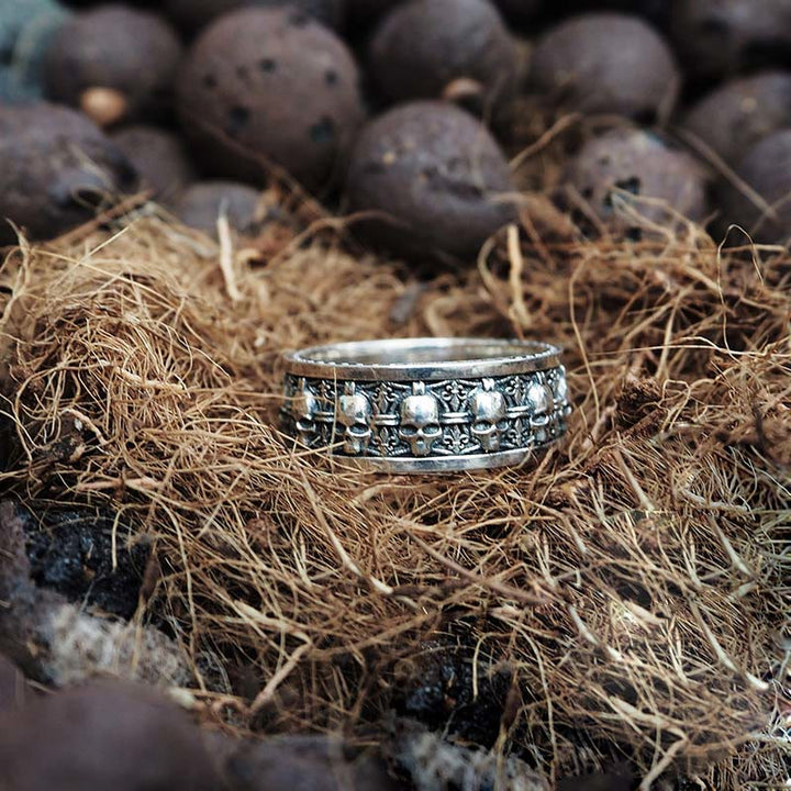 Buddha Stones The Lord Of The Corpse Forest Copper Skull New Beginning Ring - image 9