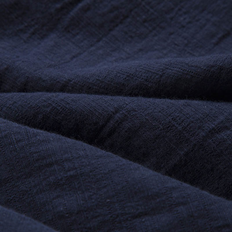 Buddha Stones Solid Color Casual Frog-button Men's Shirt Clothing - image 19