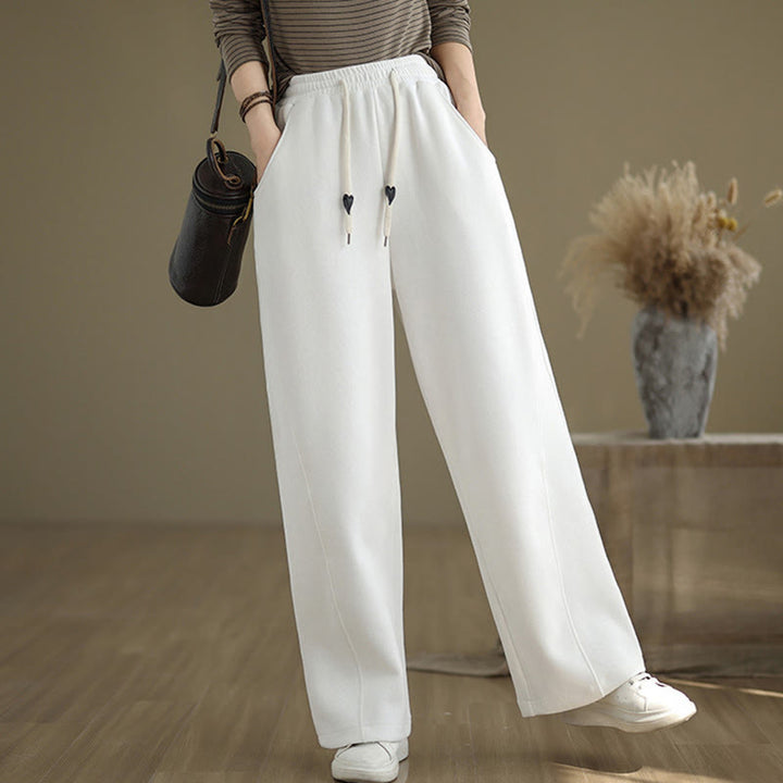 Buddha Stones Solid Color Drawstring Women's Wide Leg Pants With Pockets - image 18