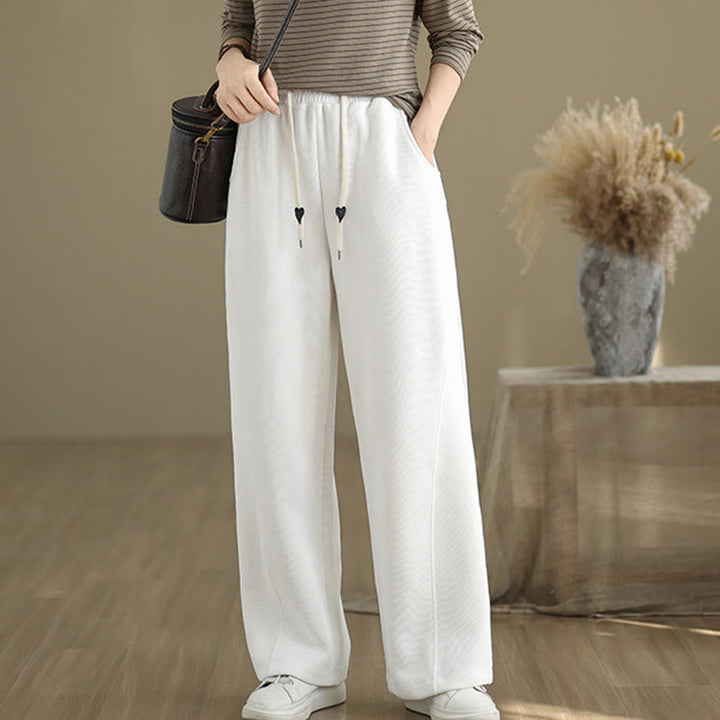 Buddha Stones Solid Color Drawstring Women's Wide Leg Pants With Pockets - image 19
