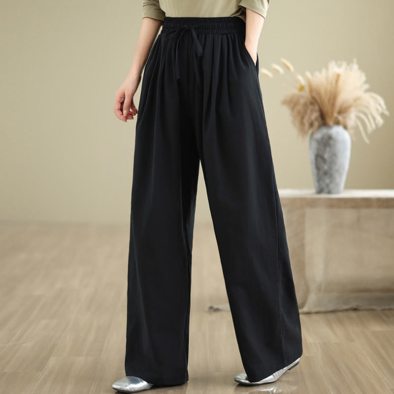 Buddha Stones Casual Straight-leg Women's Cotton Pants With Pockets - image 12