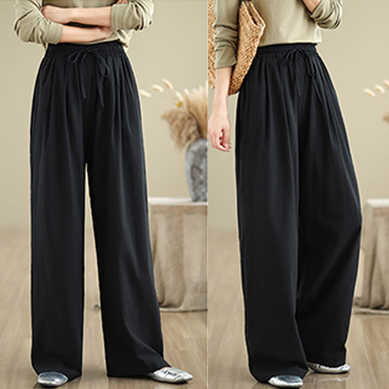 Buddha Stones Casual Straight-leg Women's Cotton Pants With Pockets - image 13