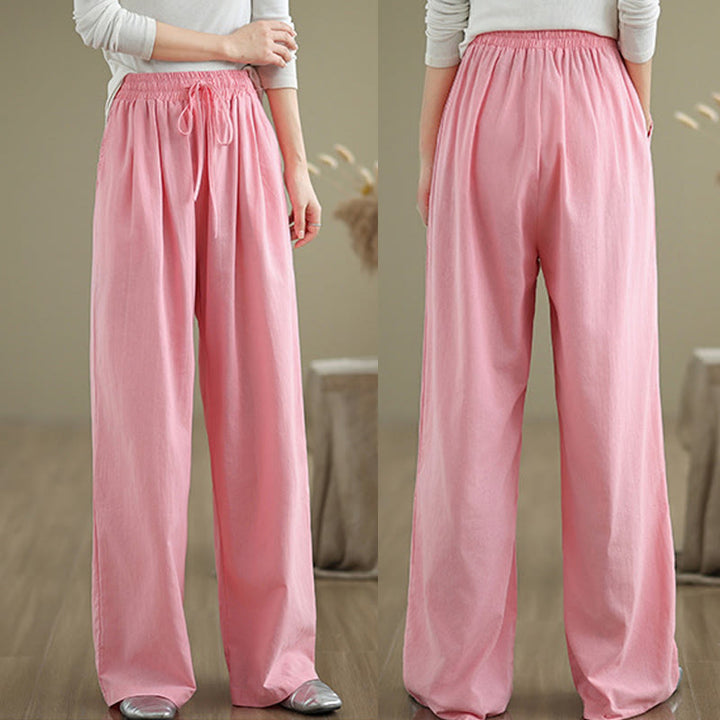 Buddha Stones Casual Straight-leg Women's Cotton Pants With Pockets - image 18