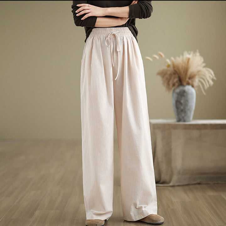 Buddha Stones Casual Straight-leg Women's Cotton Pants With Pockets - image 21