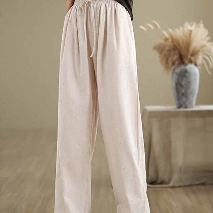 Buddha Stones Casual Straight-leg Women's Cotton Pants With Pockets - image 22