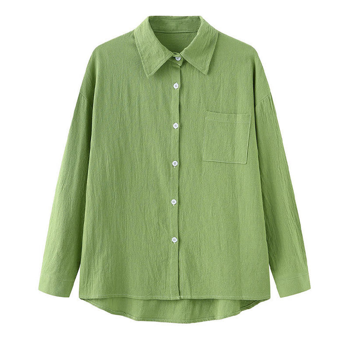 Buddha Stones 2Pcs Long Sleeve Shirt Top With Pockets Drawstring Pants Meditation Cotton Clothing Women's Set - image 2