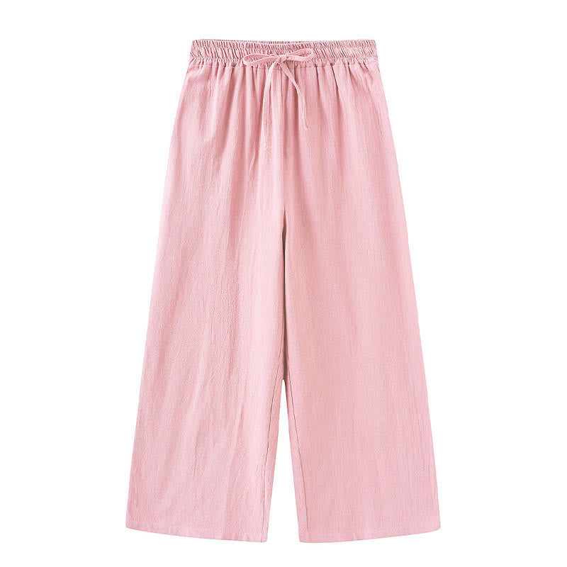 Buddha Stones 2Pcs Long Sleeve Shirt Top With Pockets Drawstring Pants Meditation Cotton Clothing Women's Set - image 9