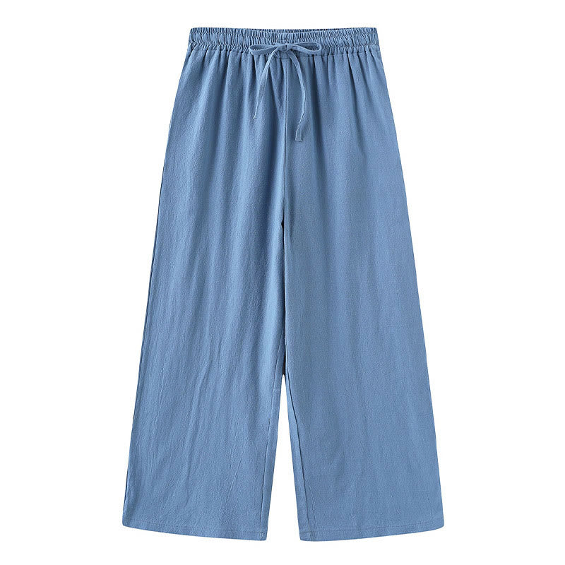 Buddha Stones 2Pcs Long Sleeve Shirt Top With Pockets Drawstring Pants Meditation Cotton Clothing Women's Set - image 21