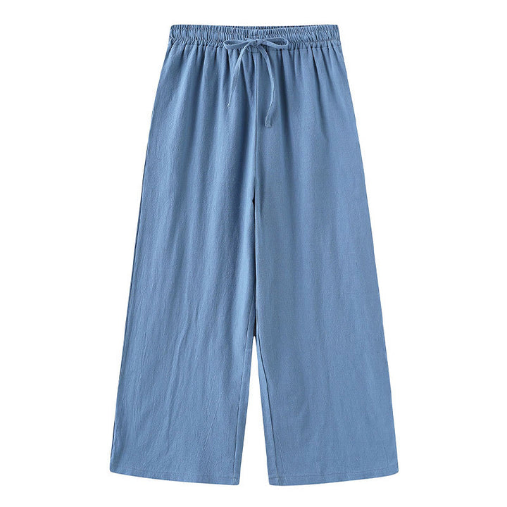 Buddha Stones 2Pcs Long Sleeve Shirt Top With Pockets Drawstring Pants Meditation Cotton Clothing Women's Set - image 21