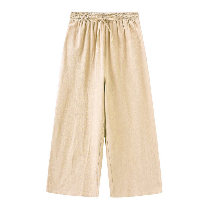 Buddha Stones 2Pcs Long Sleeve Shirt Top With Pockets Drawstring Pants Meditation Cotton Clothing Women's Set - image 15