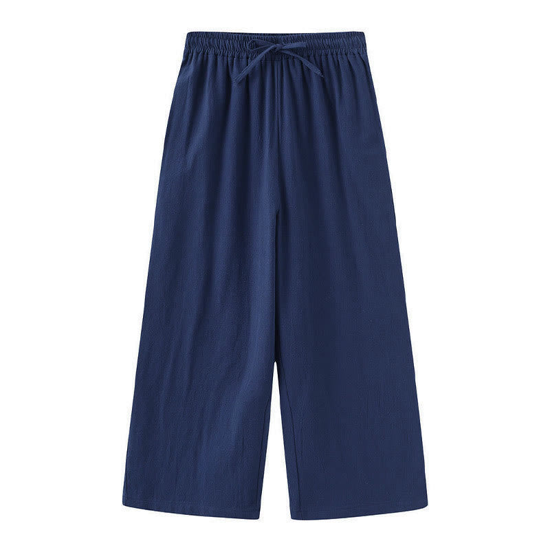 Buddha Stones 2Pcs Long Sleeve Shirt Top With Pockets Drawstring Pants Meditation Cotton Clothing Women's Set - image 33