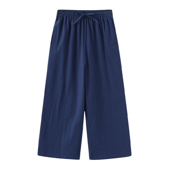 Buddha Stones 2Pcs Long Sleeve Shirt Top With Pockets Drawstring Pants Meditation Cotton Clothing Women's Set - image 33