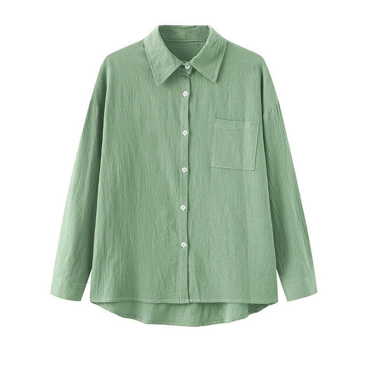 Buddha Stones 2Pcs Long Sleeve Shirt Top With Pockets Drawstring Pants Meditation Cotton Clothing Women's Set - image 44