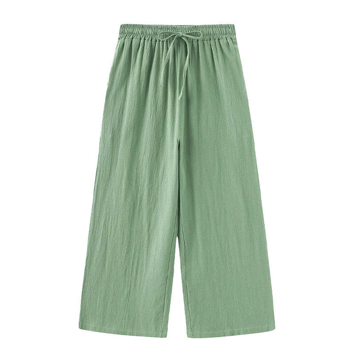 Buddha Stones 2Pcs Long Sleeve Shirt Top With Pockets Drawstring Pants Meditation Cotton Clothing Women's Set - image 45