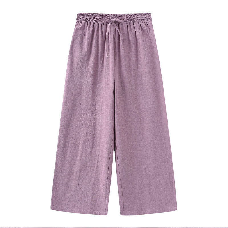 Buddha Stones 2Pcs Long Sleeve Shirt Top With Pockets Drawstring Pants Meditation Cotton Clothing Women's Set - image 57