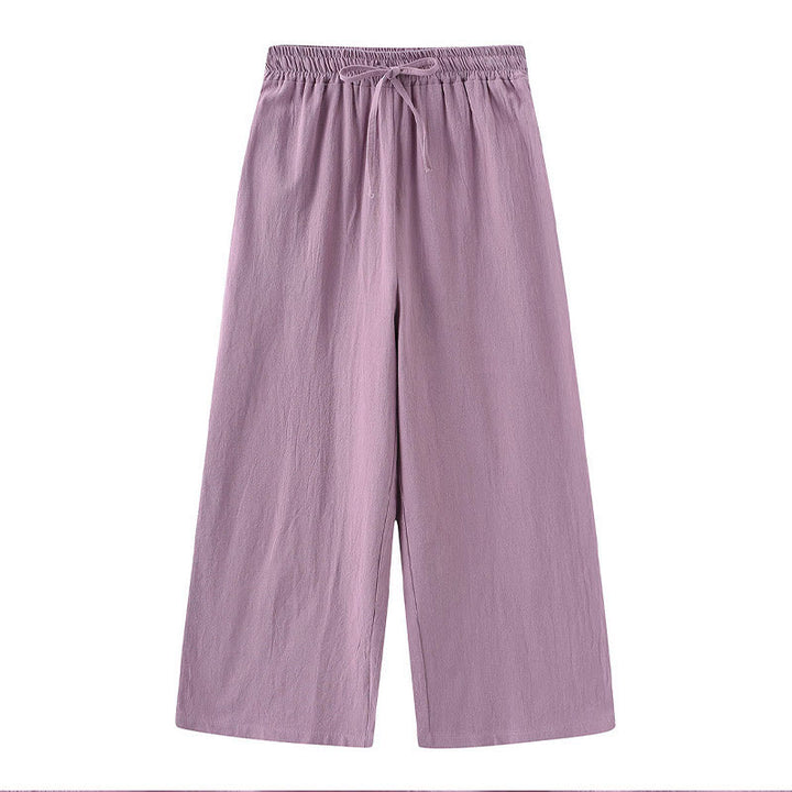 Buddha Stones 2Pcs Long Sleeve Shirt Top With Pockets Drawstring Pants Meditation Cotton Clothing Women's Set - image 57