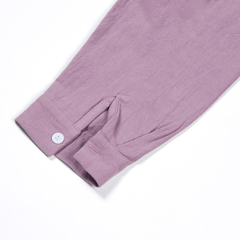 Buddha Stones 2Pcs Long Sleeve Shirt Top With Pockets Drawstring Pants Meditation Cotton Clothing Women's Set - image 61