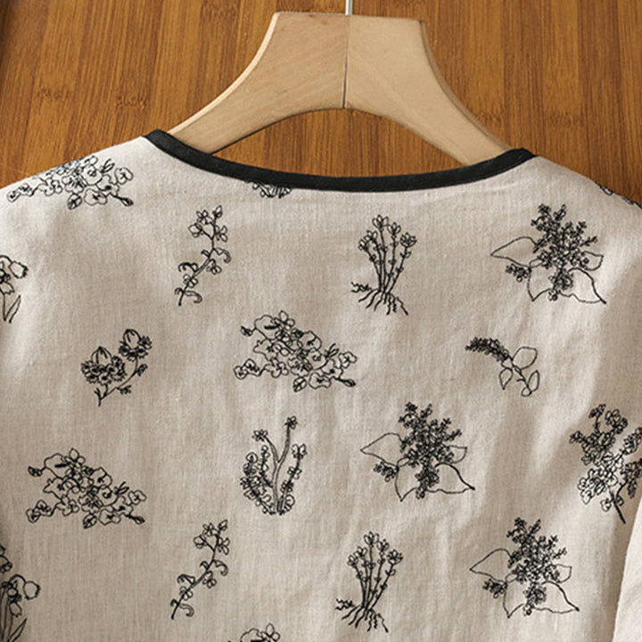 Buddha Stones Women's Printing Frog-button Long Sleeve Padded Jacket With Pockets - image 3