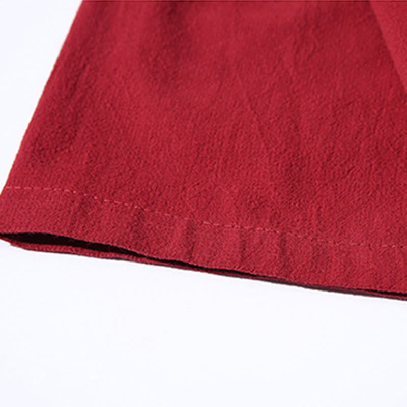 Buddha Stones White Crane Auspicious Clouds Embroidery Three Quarter Sleeve Men's Kimono - image 9